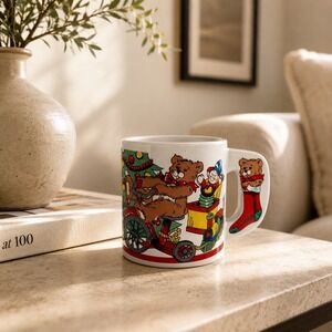 Vintage Coffee Mug‎ Teddy Bear Ceramic